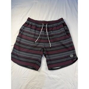 Men's Fleece Lined Aztec Print Shorts Size Medium Elastic Waist Drawstring